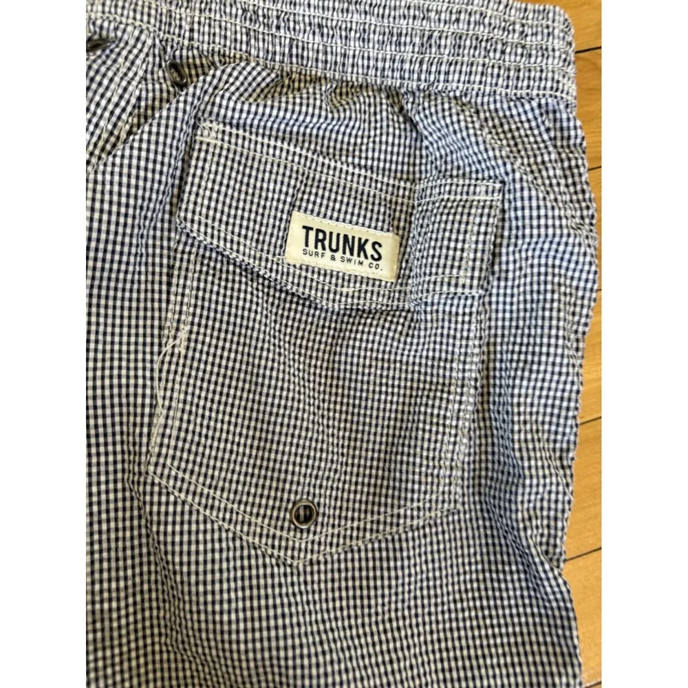 Trunks Surf & Swim Co swim trunks black and white checkered swim beach vacation